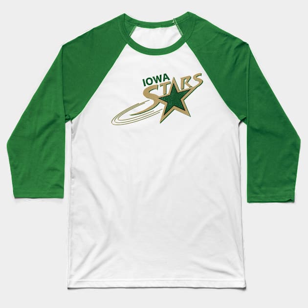 Defunct Iowa Stars Hockey Team Baseball T-Shirt by Defunctland